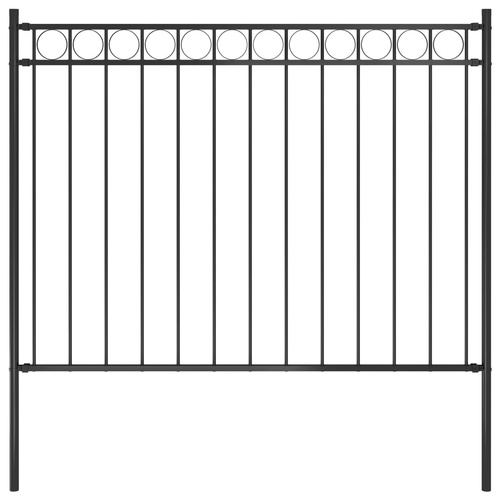 Garden Fence Steel 1.81x1.2 m Black