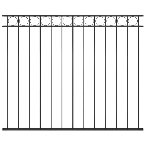 Fence Panel Steel 1.7x1.5 m Black
