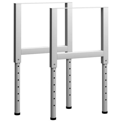 Adjustable Work Bench Frames 2 pcs Metal 55x(69-95.5) cm Grey