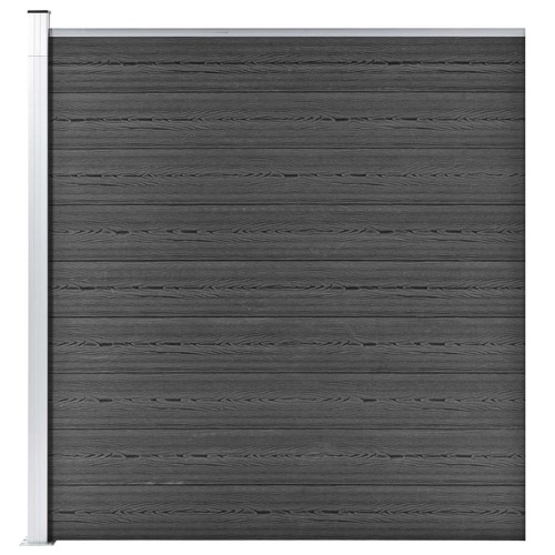Fence Panel WPC 175x186 cm Black