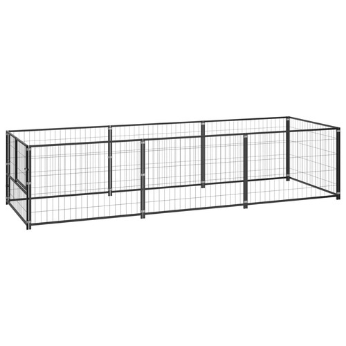 Dog Kennel Black 300x100x70 cm Steel