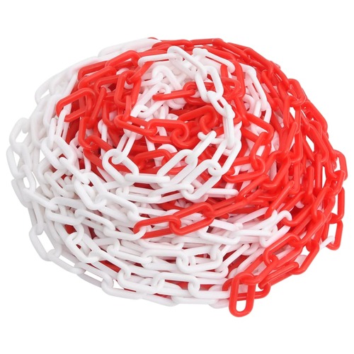 Warning Chain Red and White 30 m Ø8 mm Plastic