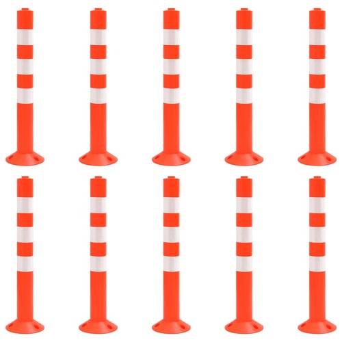 Traffic Control Bollards 10 pcs 75 cm PE