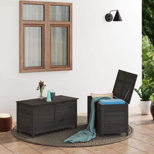 Outdoor Cushion Box Anthracite 100x50x56 cm Solid Wood Fir