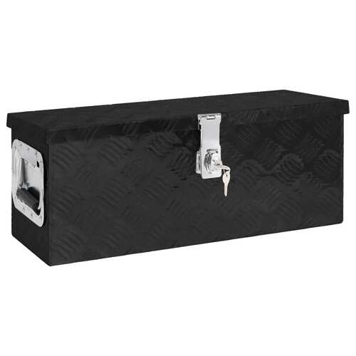 Storage Box Black 60x23.5x23 cm Aluminium