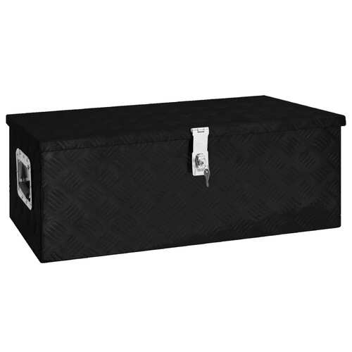 Storage Box Black 80x39x30 cm Aluminium