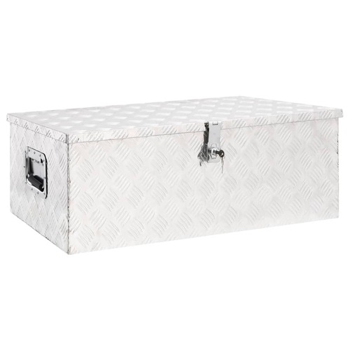 Storage Box Silver 90x47x33.5 cm Aluminium