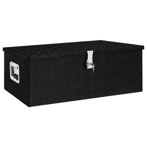 Storage Box Black 90x47x33.5 cm Aluminium