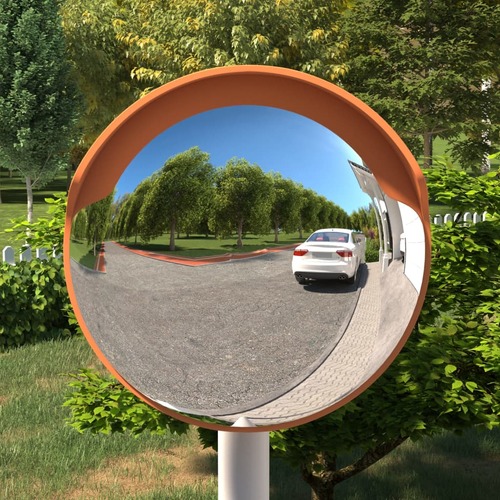 Outdoor Convex Traffic Mirror Orange Ø30 cm Polycarbonate