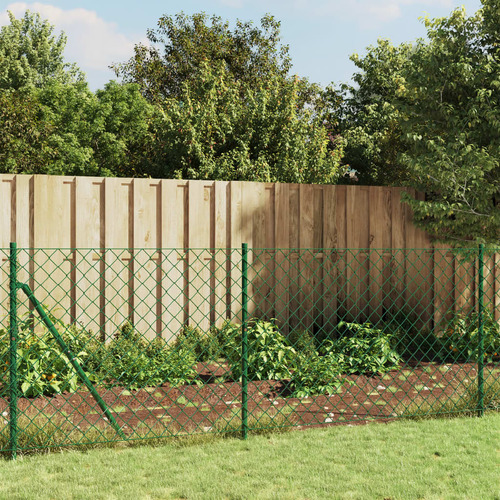 Chain Link Fence Green 0.8x10 m