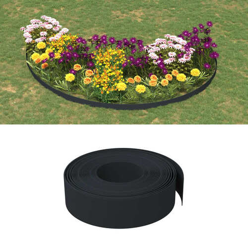 Garden Edging Black 10 m 15 cm Polyethylene