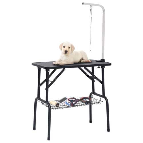 Adjustable Dog Grooming Table with 1 Loop and Basket