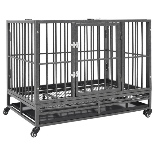 Dog Cage with Wheels Steel 92x62x76 cm