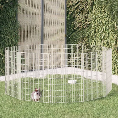 12-Panel Rabbit Cage 54x80 cm Galvanised Iron