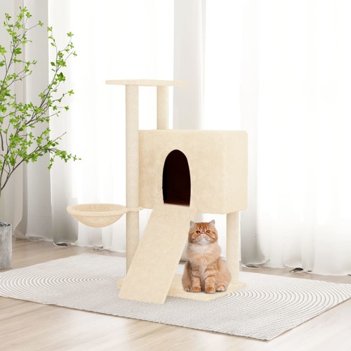 Cat Tree with Sisal Scratching Posts Cream 96 cm