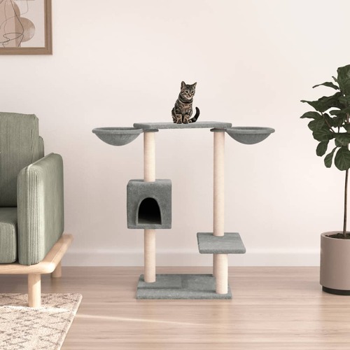 Cat Tree with Scratching Posts Light Grey 82 cm