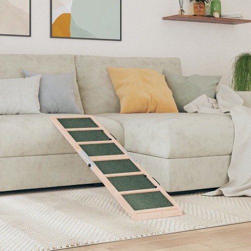 Dog Ramp Grey120x30 cm Solid Wood Fir