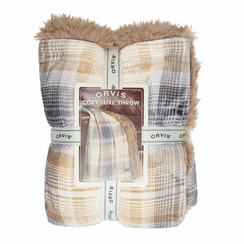 Faux Fur Throw Blanket Large Luxury Fleece Warm Sofa Reversible Caramel