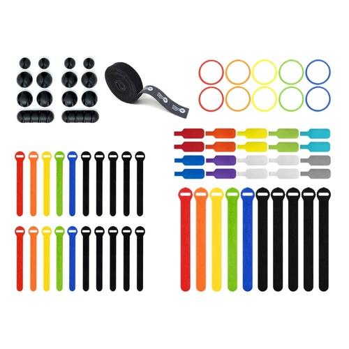75 Piece Media Cable Management Kit Wire Cord Organisation System