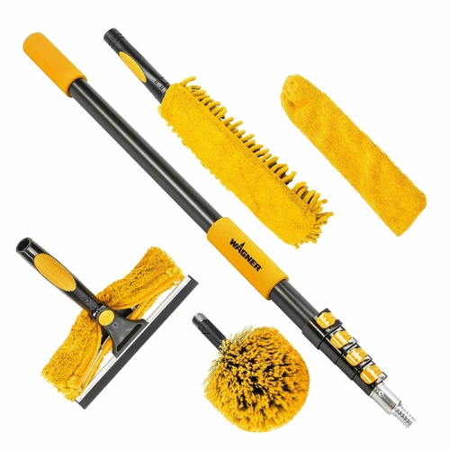 Wagner Multi Purpose Long Reach Extendable Window & Home Cleaning Kit Tools 5 Piece Set