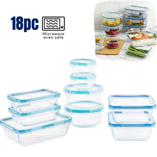 Pyrex Snapware 18 Pce Glass Food Storage Containers BPA Free Locking Lids Set 