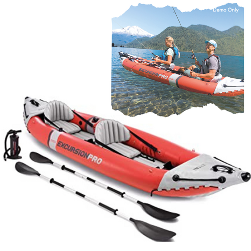 Intex Inflatable 2 Person Kayak Boat Aluminium Oars Pump Outdoor Boating Fishing