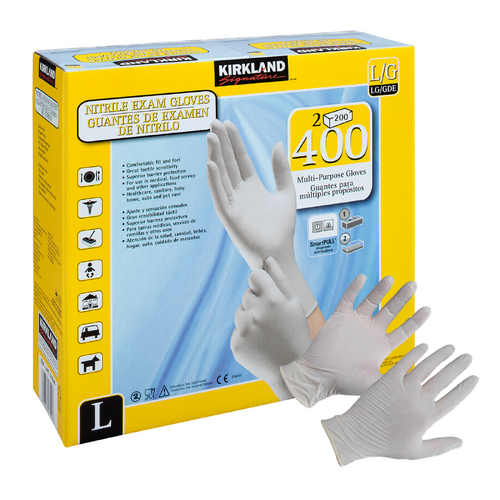 Kirkland Nitrile Exam Glove Powder Latex Free Disposable Medical Safety Gloves Large