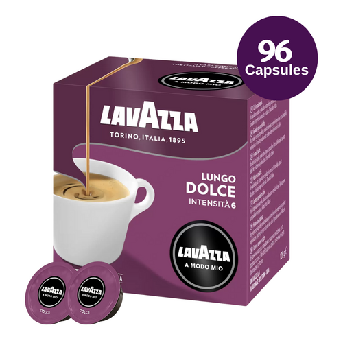 Lavazza A Modo Mio Lungo Dolce Coffee Capsules 16 Count Pack of 6  96 Pods