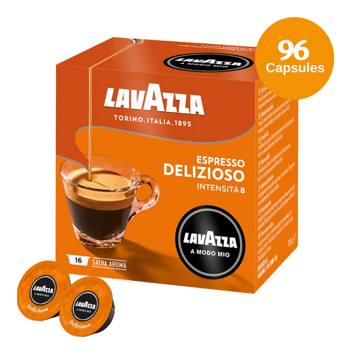 Lavazza A Modo Mio Delizioso Coffee Capsules 6 x 16 Pack 96 Pods Intensity 8