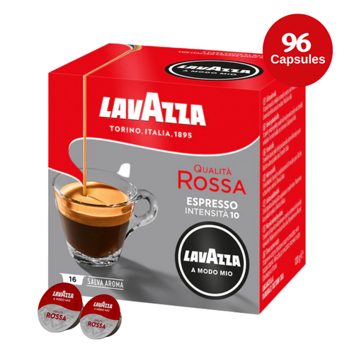 Lavazza A Modo Mio Qualita Rossa Coffee Capsules 16 Count Pack of 6 96 Pods