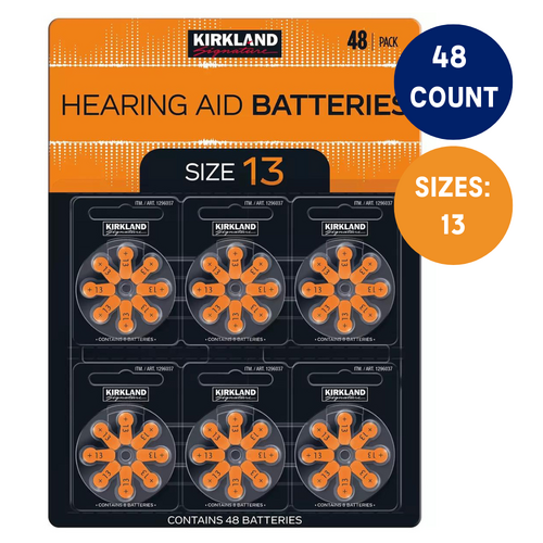 48x Premium Kirkland Hearing Aid Batteries Size 13 Battery