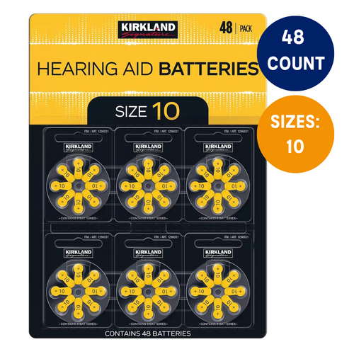48x Premium Kirkland Hearing Aid Batteries Size 10 Battery