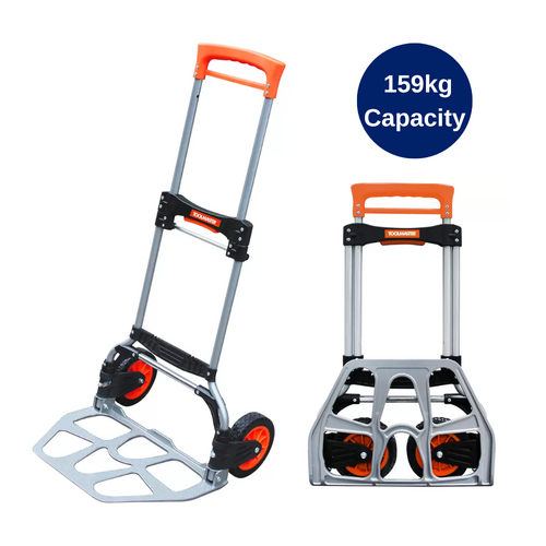 Folding Hand Trolley Portable Luggage Cart Aluminium Cart 159Kg Push Wheel Truck