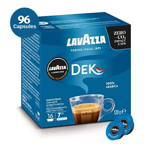 Lavazza A Modo Mio Dek Decaf Coffee Capsules Pack of 96 Pods Intensity 7 Decaffeinated 
