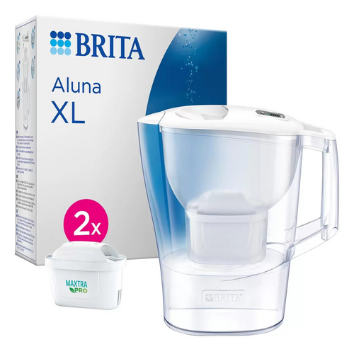 Brita Aluna XL Water Filter Jug 3.5L Pitcher + 2 Maxtra Plus Filter Cartridges