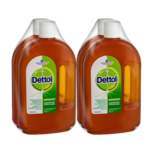 Dettol 4 x 750ml Antiseptic & Disinfectant Liquid Bulk Pack 3L Total