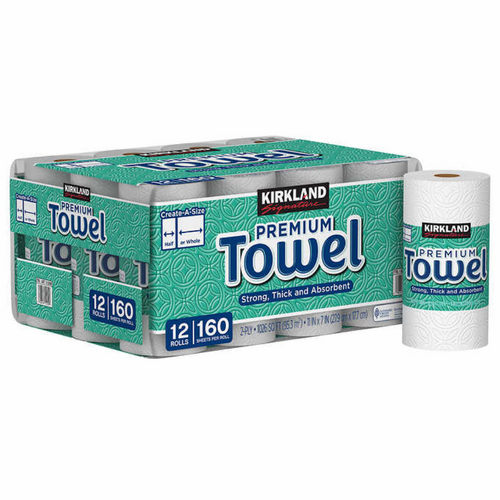 Kirkland Kitchen Paper Towel 12 Rolls 160 Sheets 2 Ply XL Paper Tissue Roll