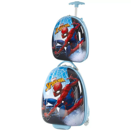 Licensed Kids 2 Piece Luggage & Backpack Set Spider-Man 45cm Wheelie Hard Case 31cm Backpack