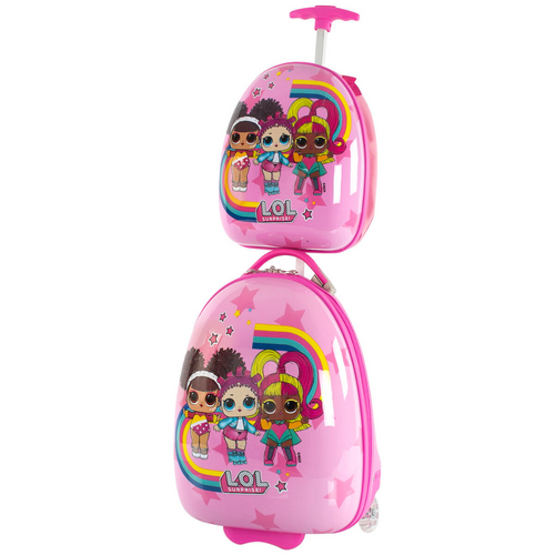Licensed Kids 2 Piece Luggage & Backpack Set LOL 45cm Wheelie Hard Case 31cm Backpack