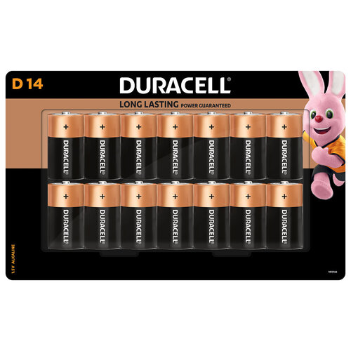 14 Pack Duracell D Batteries Coppertop Alkaline Long Lasting Battery