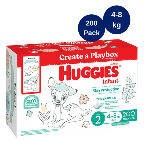 Huggies Unisex Ultimate Nappies Size 2 Infant (4-8 kg) 200 Nappies