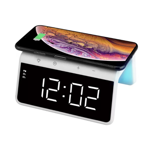 Rewyre Dual Alarm Clock & Wireless Charger Qi Wireless Charging iPhone Android