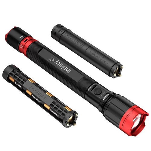 Infinity Flashlight High Power 5000 Lumen Torch Dual Power Rechargeable Aluminium