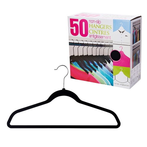 Non-slip Coat Hangers 50 Pack Clothes Hanger Pant Shirt Jacket Flocked