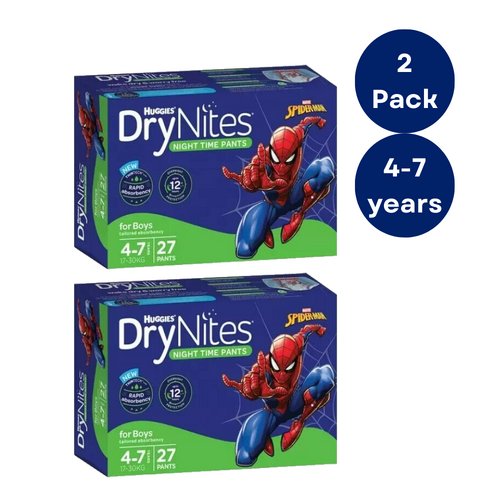 Huggies DryNites Pants Napies Diapers Night Time 4-7 Years 54 Pack Boys