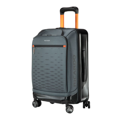 Beverley Hills Hybrid Carry-On Sport Suitcase Luggage Rolling Spinner USB Charging Laptop Pocket