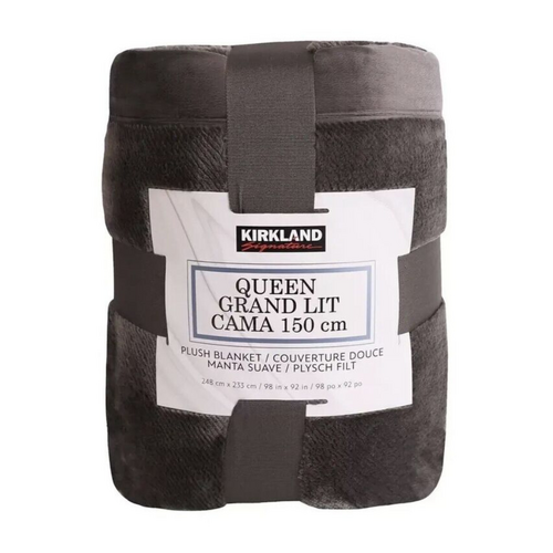 Queen Size Plush Blanket Throw Warm Oversize Blankets Grey