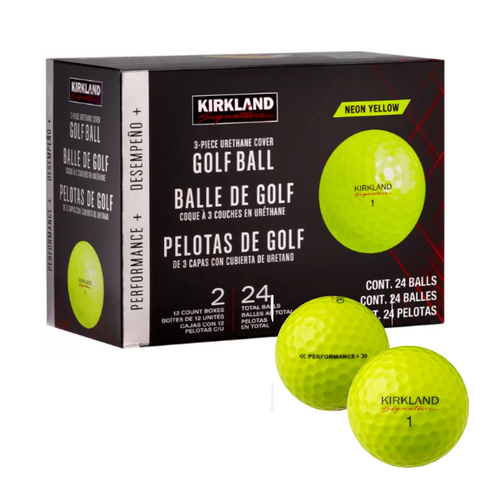 24 Kirkland Performance Golf Balls USGA Approved Yellow 338 Dimple Soft Speed Ball