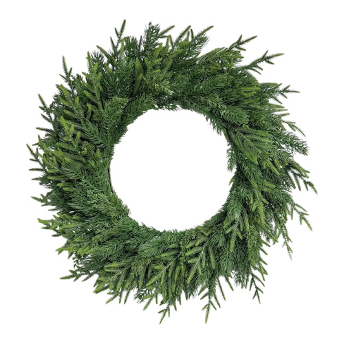 Norfolk Pine Christmas Holiday Wreath 30cm Pre-Lit LED Lights / Timer
