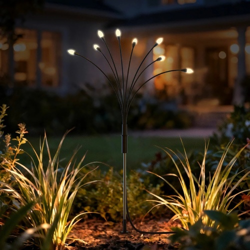 Solar Firefly Garden Lights Set of 4 Outdoor LED Pathway Stake Lights